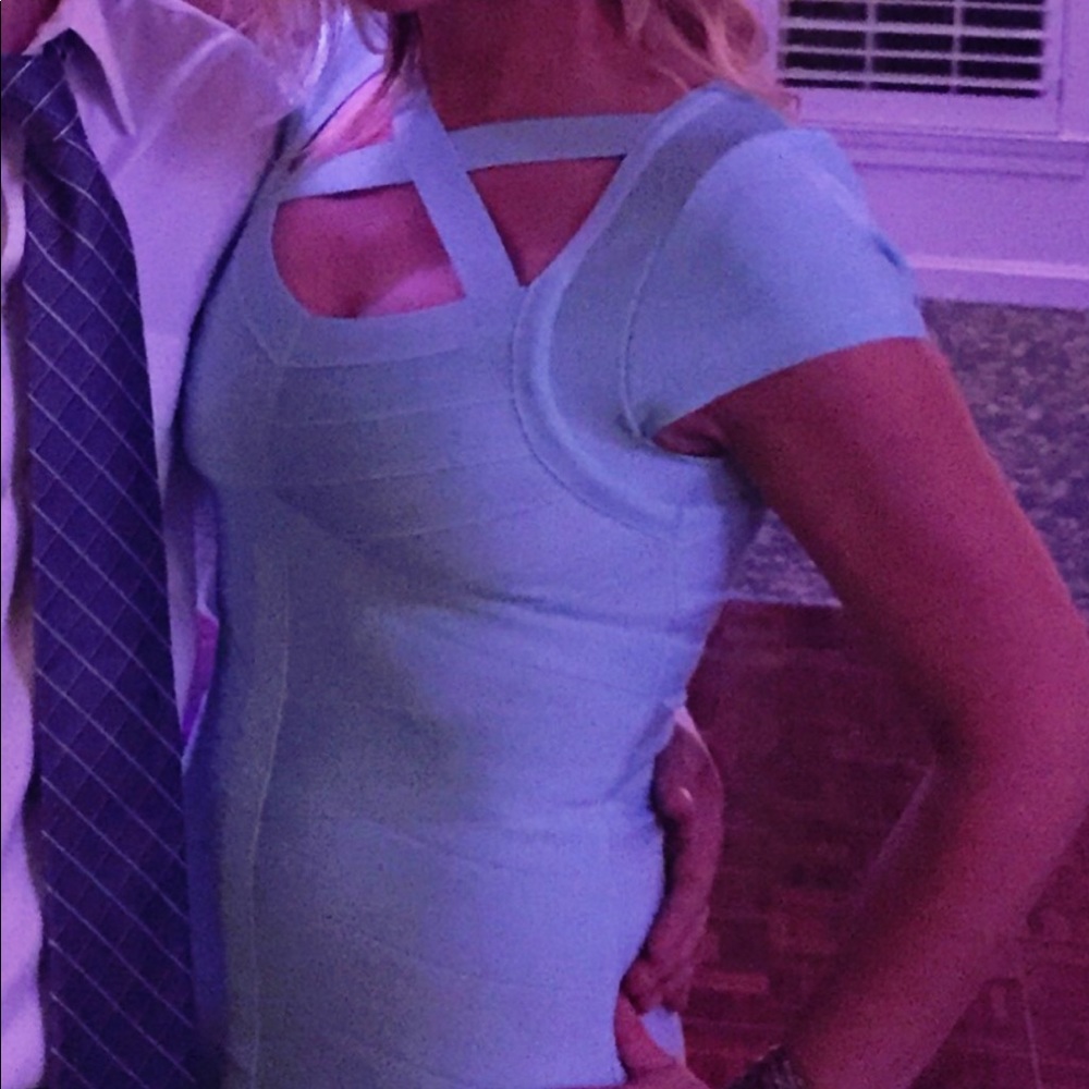 Tiffany blue/teal form fitting Dress